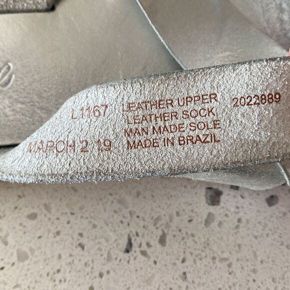 Madewell The Boardwalk Woven Silver Leather Slide Casual Sandals Women Size 8.5 - Picture 7 of 8